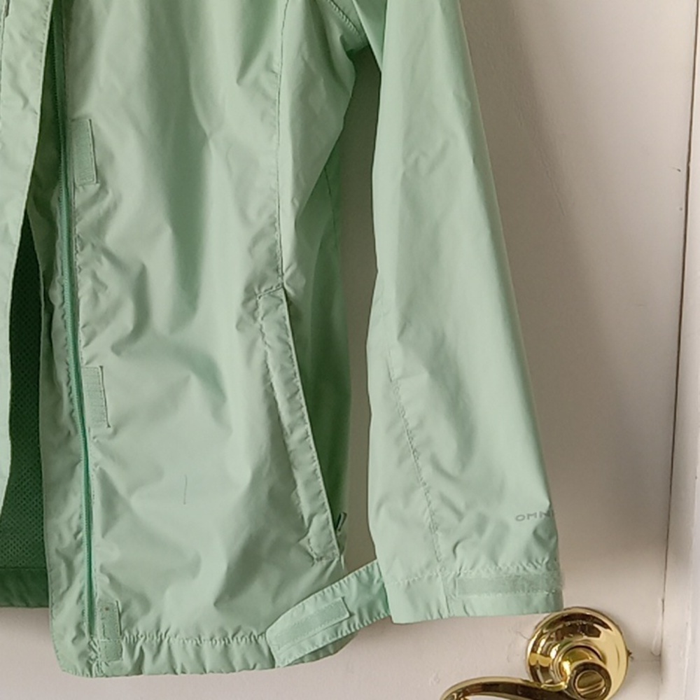 Columbia Kids Mint Green Hooded Jacket Zipper Pockets - Picture 7 of 11